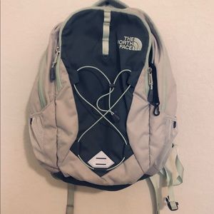 Northface Jester Backpack; Grey, White, & Mint